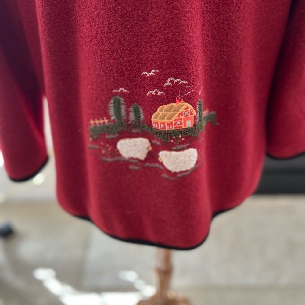 CARTE/Austria Red Boiled Wool Jacket with Black Trim - Picture 10 of 13